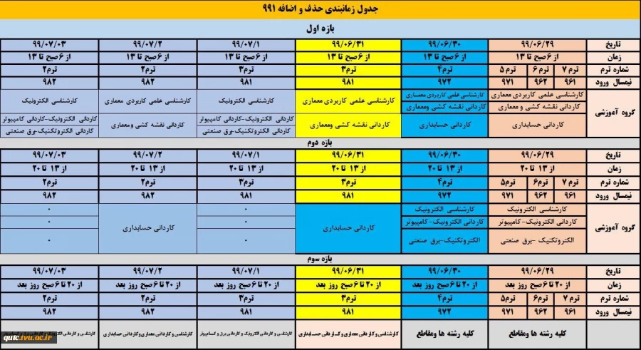 الزامات حذف و اضافه نیمسال تحصیلی ۹۹۱
 2