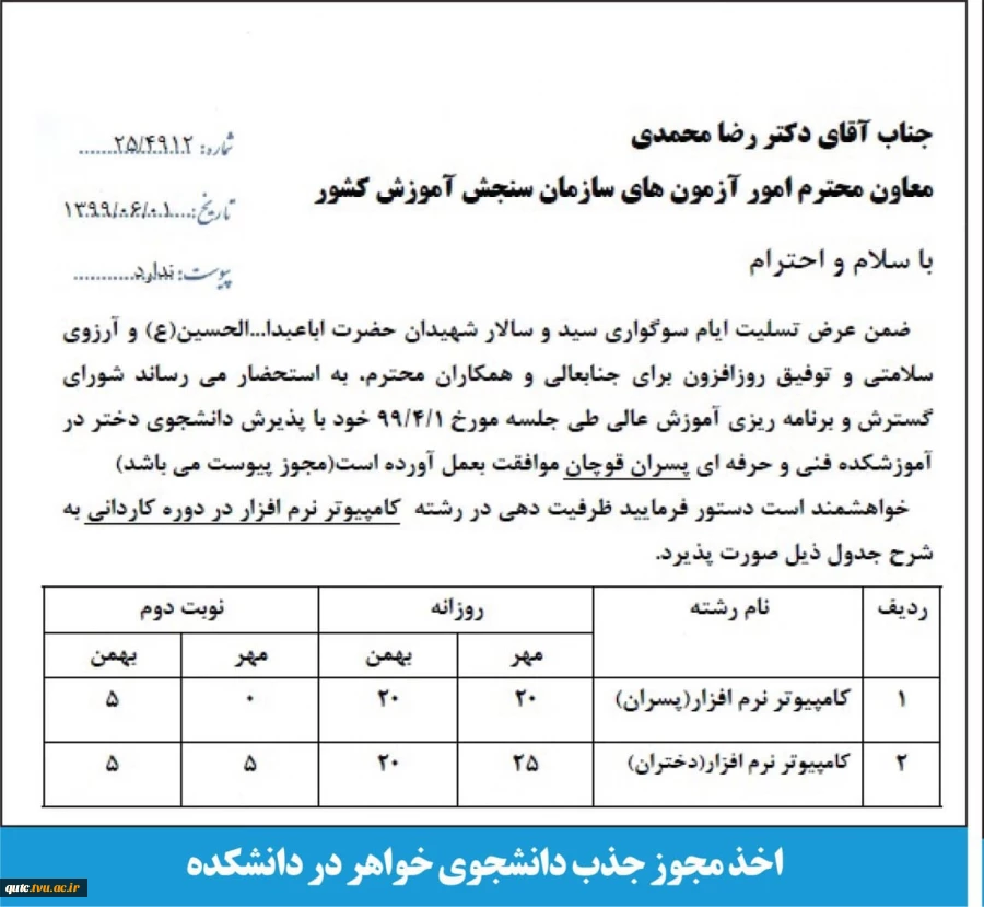 خلاصه ای از گزارش تصویری از فعالیت های دانشکده فنی و حرفه ای شهید رجایی قوچان  3