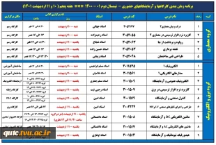 برنامه حضوری کارگاهها و آزمایشگاهها (ویژه پسران)  2