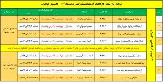 برنامه حضوری کارگاههای و آزمایشگاههای رشته کامپیوتر (خواهران) - نیمسال دوم 1401-1400 (21 ام اردیبهشت و 28 ام اردیبهشت)