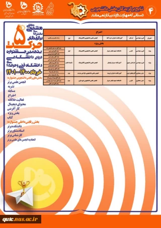 کسب مقام(شایسته تقدیر) انجمن علمی برق_ الکترونیک دانشکده فنی شهید رجایی قوچان در بخش ویژه پنجمین جشنواره حرکت دانشگاه فنی و حرفه‌ای را خدمت کارکنان، اساتید و دانشجویان گرامی تبریک عرض می کنیم.