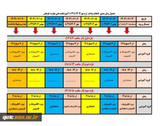 #جدول_زمان‌بندی #انتخاب_واحد ۰۳۱ (ترم مهر ۱۴۰۳)